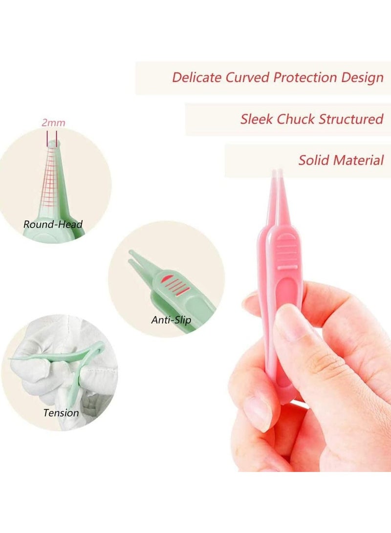 Gonice Baby Care Kit, Baby Nose Tweezers, Plastic Cleaning Tweezers, Safe Ear Nose Clean Clip, Ears Nose Navel Clean Tool, Newborn Safety Safe Care, Cotton Balls Inside, for Baby Daily Care (4 PCS) - Image 5