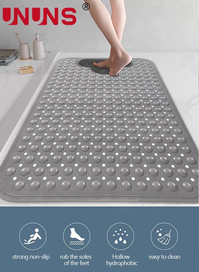 UNUNS Non-slip Bath Mat,Bathroom Shower Mat With Suction Cups Drain Holes,Anti-Slip Safety Foot Scrubber Pad,Bathtub Mat For Shower,50X80cm - Image 4