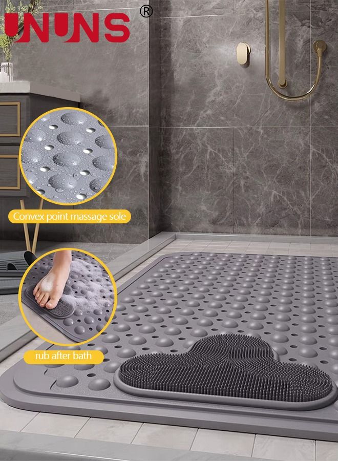 UNUNS Non-slip Bath Mat,Bathroom Shower Mat With Suction Cups Drain Holes,Anti-Slip Safety Foot Scrubber Pad,Bathtub Mat For Shower,50X80cm - Image 5