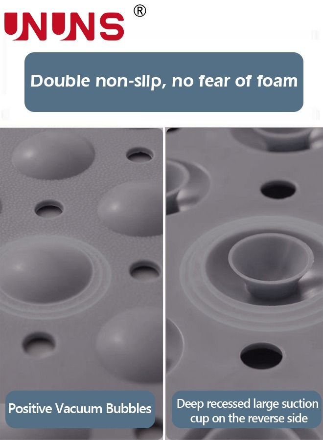 UNUNS Non-slip Bath Mat,Bathroom Shower Mat With Suction Cups Drain Holes,Anti-Slip Safety Foot Scrubber Pad,Bathtub Mat For Shower,50X80cm - Image 3