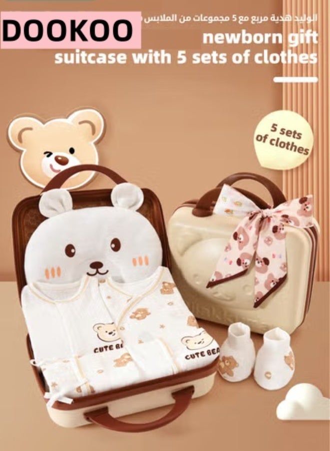 DOOKOO 24PCS Newborn Baby Gifts Set, Newborn Layette Gift Set, Baby Clothes Accessories Set for Boys and Girls, Premium Cotton, Perfect Gift Box with Beautifully Suitcase for Spring Summer Autumn Winter - Image 3