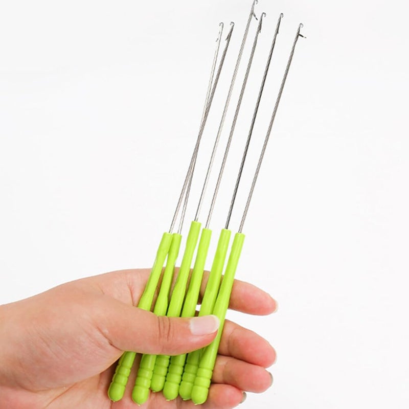 Ergonomic Latch Hook Crochet Needles Set of 5 with Comfort Grip for Yarn Crafting and Wig Making - Image 5