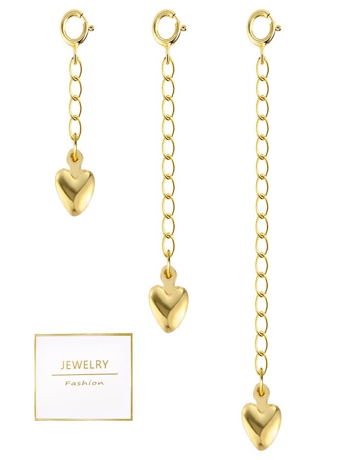 Ash's Choice Gold Necklace Extenders,14K Gold Chain Extenders with Round Clasp, Durable Plated Solid Brass Necklace Bracelet Anklet Extension Chains(1 2 3 Inch,Gold) - Image 1