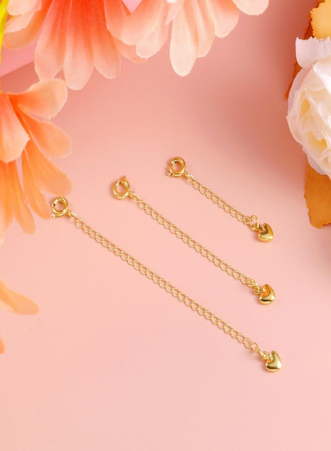 Ash's Choice Gold Necklace Extenders,14K Gold Chain Extenders with Round Clasp, Durable Plated Solid Brass Necklace Bracelet Anklet Extension Chains(1 2 3 Inch,Gold) - Image 4