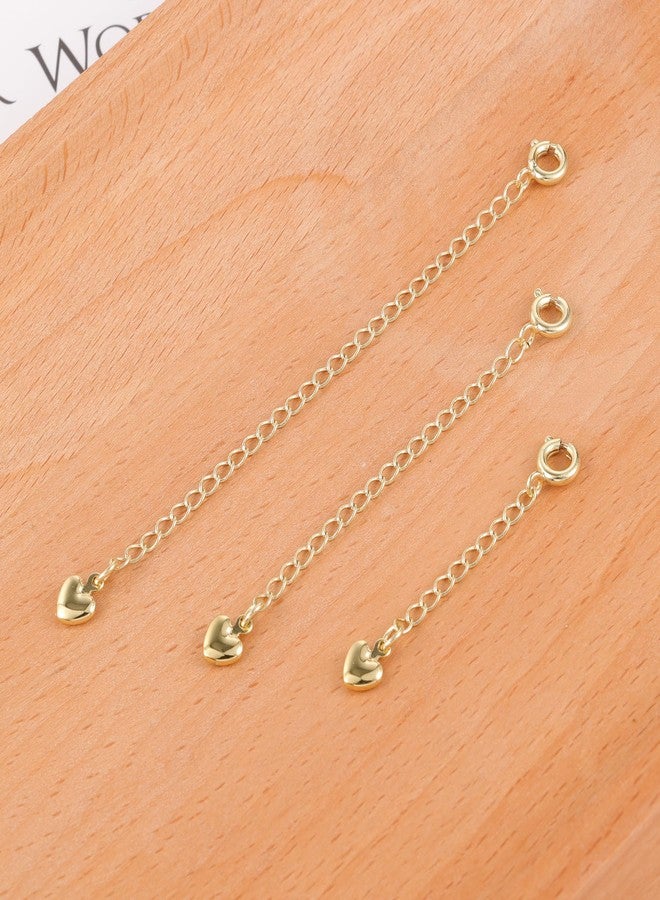 Ash's Choice Gold Necklace Extenders,14K Gold Chain Extenders with Round Clasp, Durable Plated Solid Brass Necklace Bracelet Anklet Extension Chains(1 2 3 Inch,Gold) - Image 3