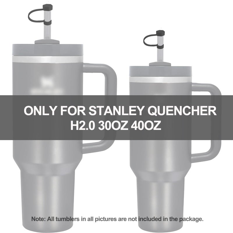 DUNLAGUE Silicone Spill Stopper Set Compatible with Stanley Cup 2.0 30oz & 40oz with Straw Cover (Set of 2  Black) - Image 3