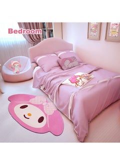 Maikerry Pink Area Rug for Bedroom 5FT, Kawaii Room Decor Fluffy Anime Rug Carpet, Cute Anti-Slip Floor Mat Rug for Living Room Nursery Dorm Classroom Patio Kids Room Bedside Indoor Outdoor  - Image 4