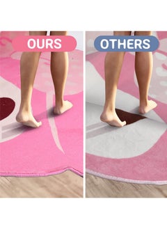 Maikerry Pink Area Rug for Bedroom 5FT, Kawaii Room Decor Fluffy Anime Rug Carpet, Cute Anti-Slip Floor Mat Rug for Living Room Nursery Dorm Classroom Patio Kids Room Bedside Indoor Outdoor  - Image 5