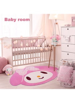 Maikerry Pink Area Rug for Bedroom 5FT, Kawaii Room Decor Fluffy Anime Rug Carpet, Cute Anti-Slip Floor Mat Rug for Living Room Nursery Dorm Classroom Patio Kids Room Bedside Indoor Outdoor  - Image 3