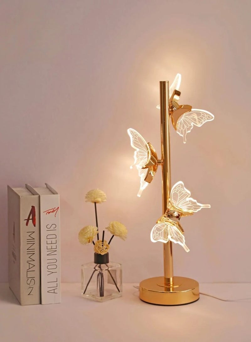 ICTC Table lamp golden color 45cm acrylic modern design unique lighting usb cable suitable for studying or working