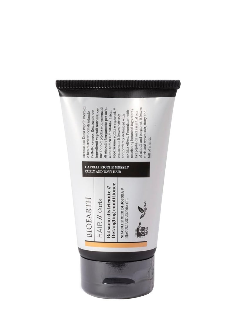 BIOEARTH Hair Detangling conditioner for curly and wavy hair with toning and vitalising effect Made in Italy Vegan AIAB Certified  150ml Pack
