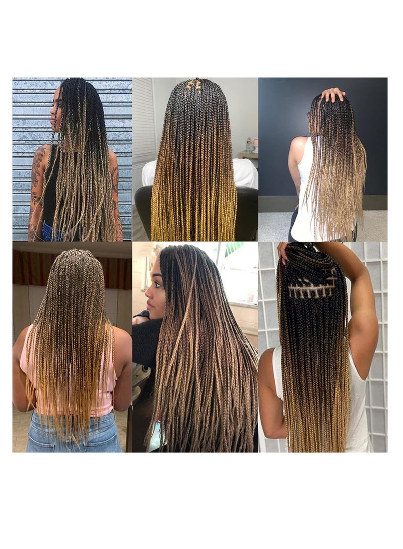 Estelle Braid Stretched Hair Extension Braiding Hair Braid Professional Hair Yaki Synthetic Hair 26 Inch Black Brown 4 Pieces - Image 3