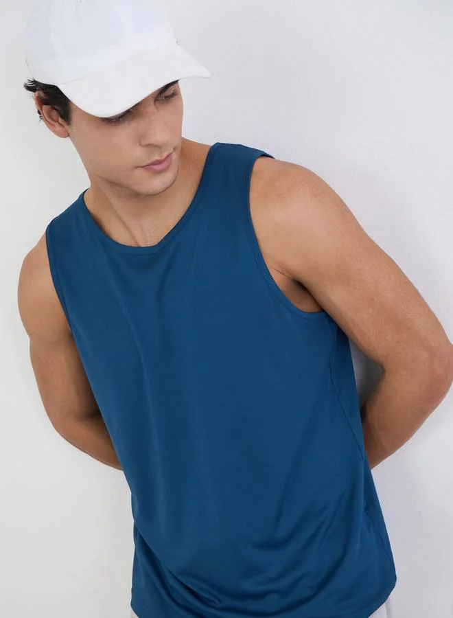 Styli Men Back Printed Racerback Active Tank
