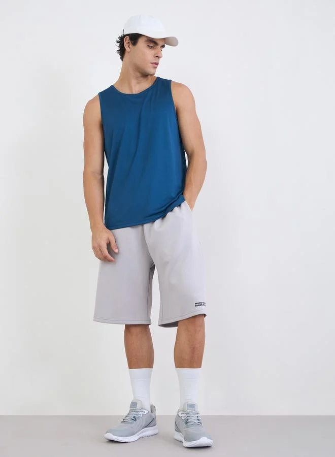 Styli Men Back Printed Racerback Active Tank