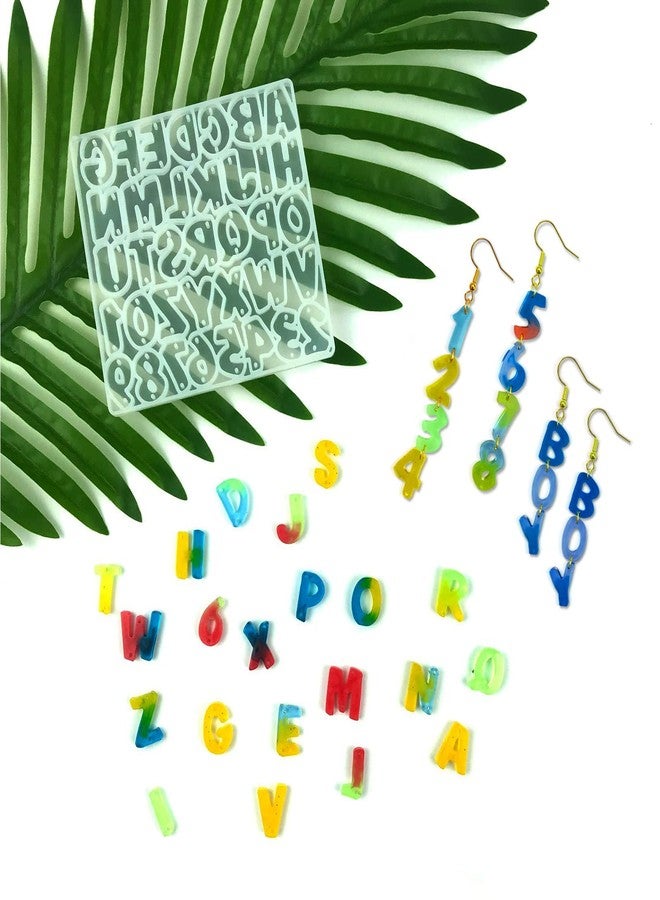 Smays Resin Earring Molds for DIY Jewelry Making - Alphabet Letter & Number Silicone Molds for Epoxy Resin Crafts, Mini Pendant Charms - Image 5