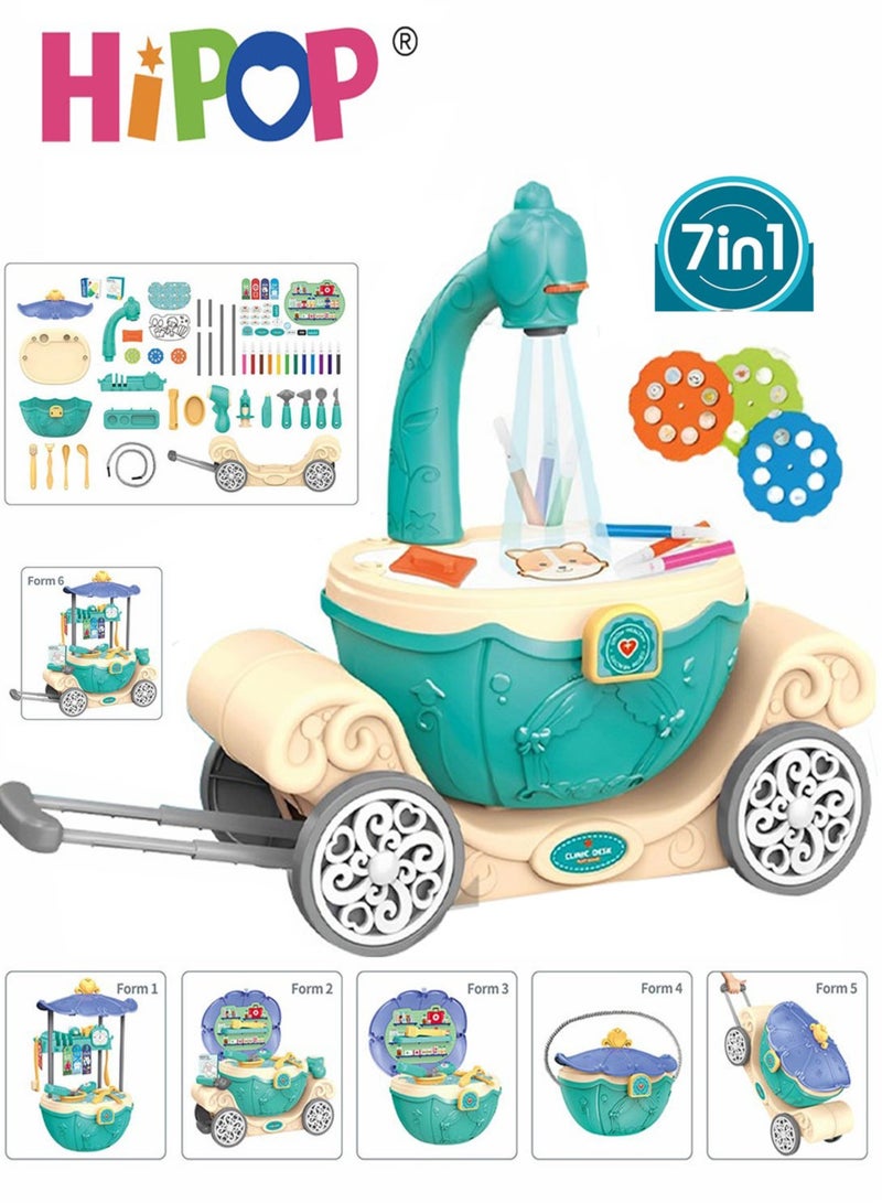 HIPOP Kids Pretend Play Toy with Projection Painting,Play House Toys,Educational Doctor Toys - Image 1