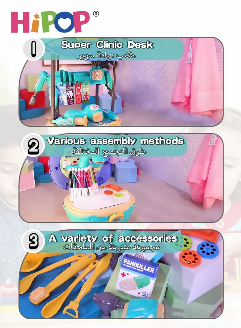 HIPOP Kids Pretend Play Toy with Projection Painting,Play House Toys,Educational Doctor Toys - Image 3