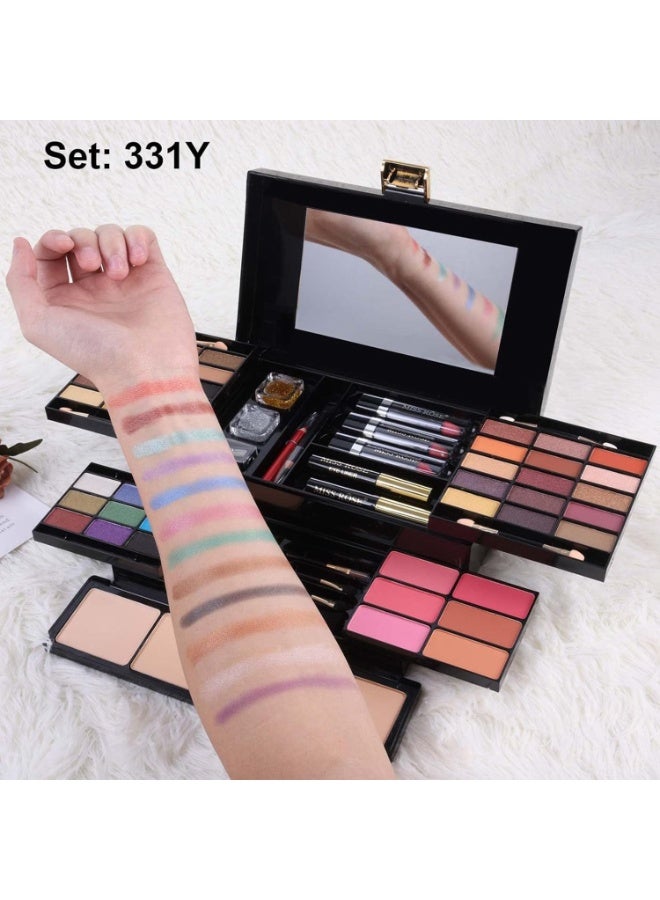 Miss Rose 331Y All-in-One Makeup Kit for Women – Complete Gift Set with Eyeshadow, Blusher, Eyebrow Powder, Concealer, Eyeliner Pencil & Mirror – Professional Makeup Set - Image 4