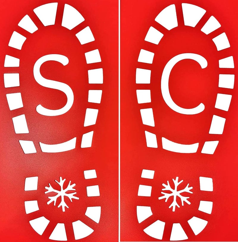 Santa Footprint Stencils  Reusable SC Santa Claus Boot Print Templates  Left  Right Feet  Xmas Floor Stencil for Flour Snow Spray Glitter  Christmas Decorations for Kids  Adults