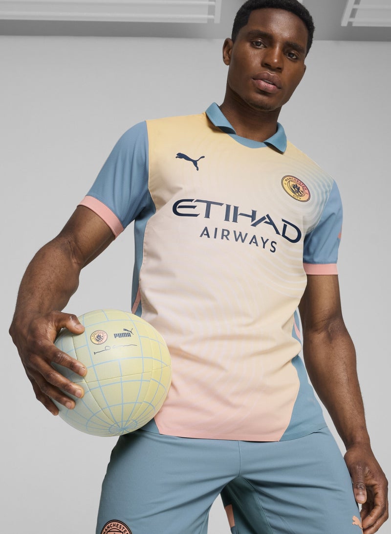 PUMA Manchester City Mens Pink 24/25 Authentic Fourth Jersey - Image 5