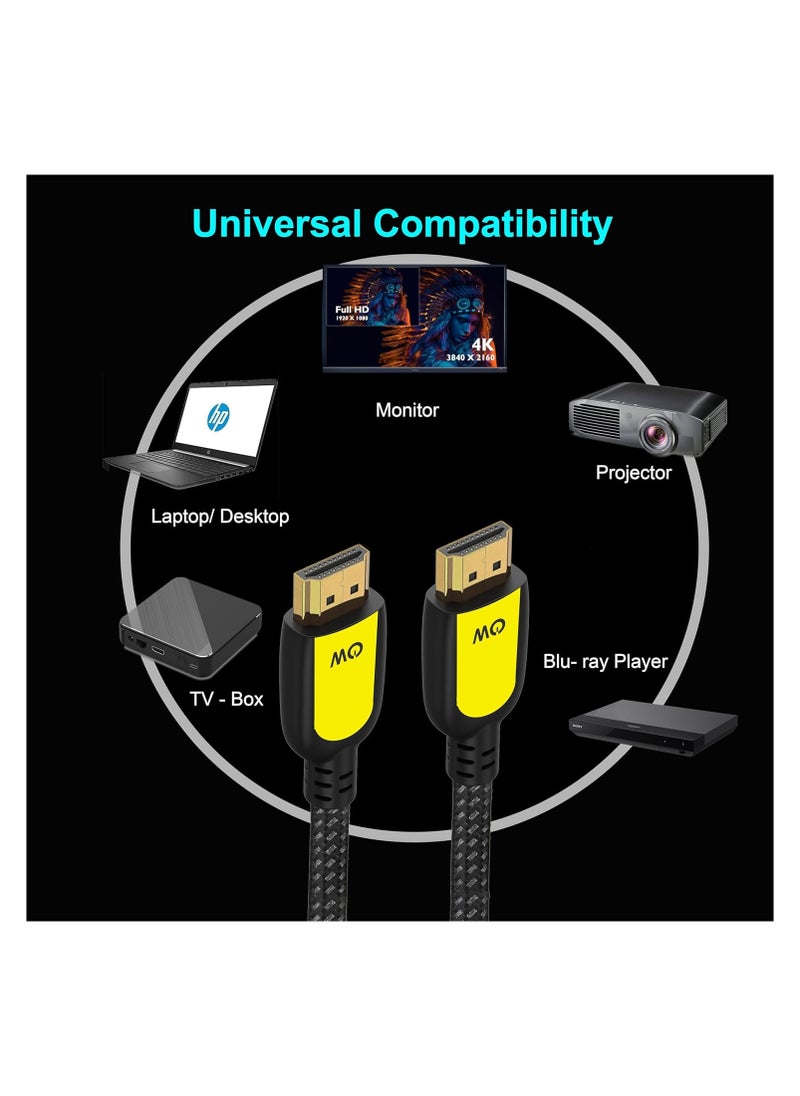 MOWSIL 8K HDMI Cable 2.1 2Mtr, 8K@60Hz HDMI 2.1 High-Speed HDMI to HDMI Video Ultra HD 3D 8K HDMI Braided Compatible with MacBook Pro TV Switch Xbox PS5 PC Laptop  - Image 3