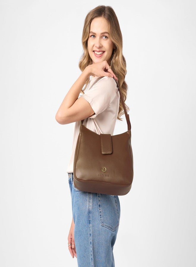 Caprese Irina Medium Hobo Bag for Women with Shoulder Strap | Stylish, Versatile Handbag for Everyday Use | Perfect for Casual Outings, Work, Travel, and Special Events (Chocolate Brown) - Image 2