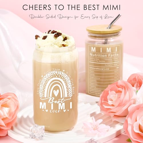 Saineron Mimi Gifts For Grandma Gifts For Grandma Birthday Gift Ideas Include Mimi Bracelet Tote Bag Cup Candle Socks Acrylic Puzzle For Mothers Day Christmas Easter - Image 2