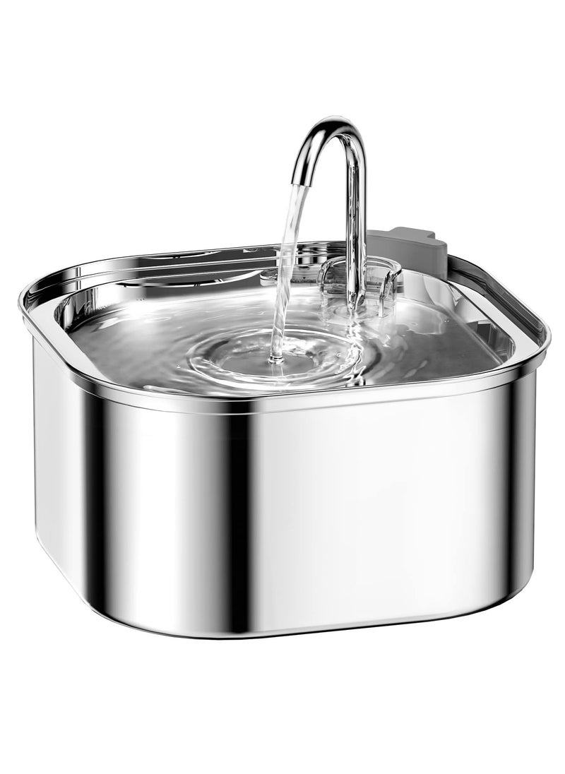 Arabest Cat Fountain, Stainless Steel, 3.2 Litre Drinking Fountain for Cats, Dogs, with Water Pump, Pump and Replacement Filter  - Image 1