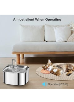 Arabest Cat Fountain, Stainless Steel, 3.2 Litre Drinking Fountain for Cats, Dogs, with Water Pump, Pump and Replacement Filter  - Image 3