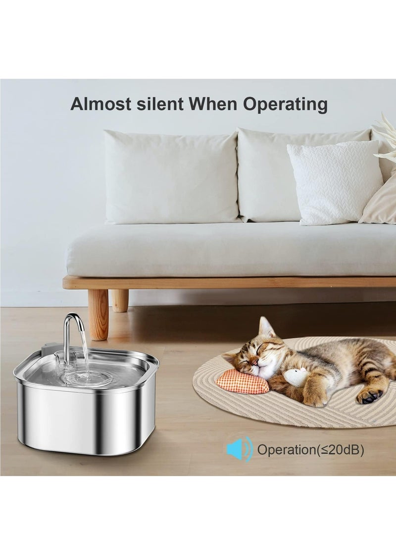 Arabest Cat Fountain, Stainless Steel, 3.2 Litre Drinking Fountain for Cats, Dogs, with Water Pump, Pump and Replacement Filter  - Image 3
