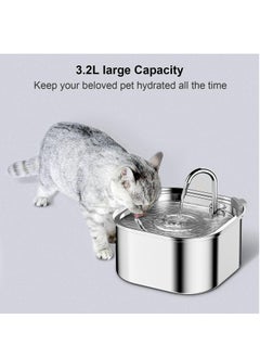 Arabest Cat Fountain, Stainless Steel, 3.2 Litre Drinking Fountain for Cats, Dogs, with Water Pump, Pump and Replacement Filter  - Image 5