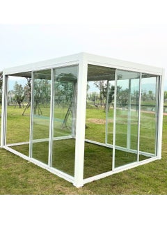 Swin Furniture Shuttered roof aluminum 3x3m gazebo with sliding glass door  - Image 3