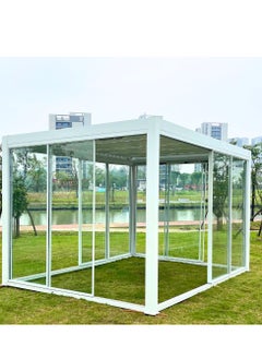 Swin Furniture Shuttered roof aluminum 3x3m gazebo with sliding glass door  - Image 1