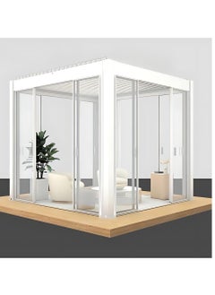 Swin Furniture Shuttered roof aluminum 3x3m gazebo with sliding glass door  - Image 2