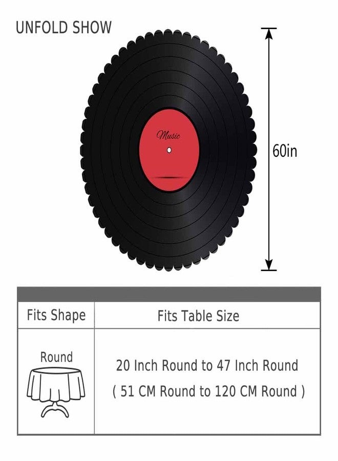 AOYEGO Vinyl Record Round Tablecloth 60 Inch Music Disk Modern Classic Table Cloth Polyester Tablecloths for Home Decor, Parties, Picnic - Image 4