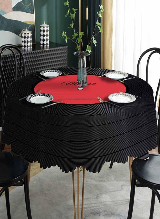 AOYEGO Vinyl Record Round Tablecloth 60 Inch Music Disk Modern Classic Table Cloth Polyester Tablecloths for Home Decor, Parties, Picnic - Image 2