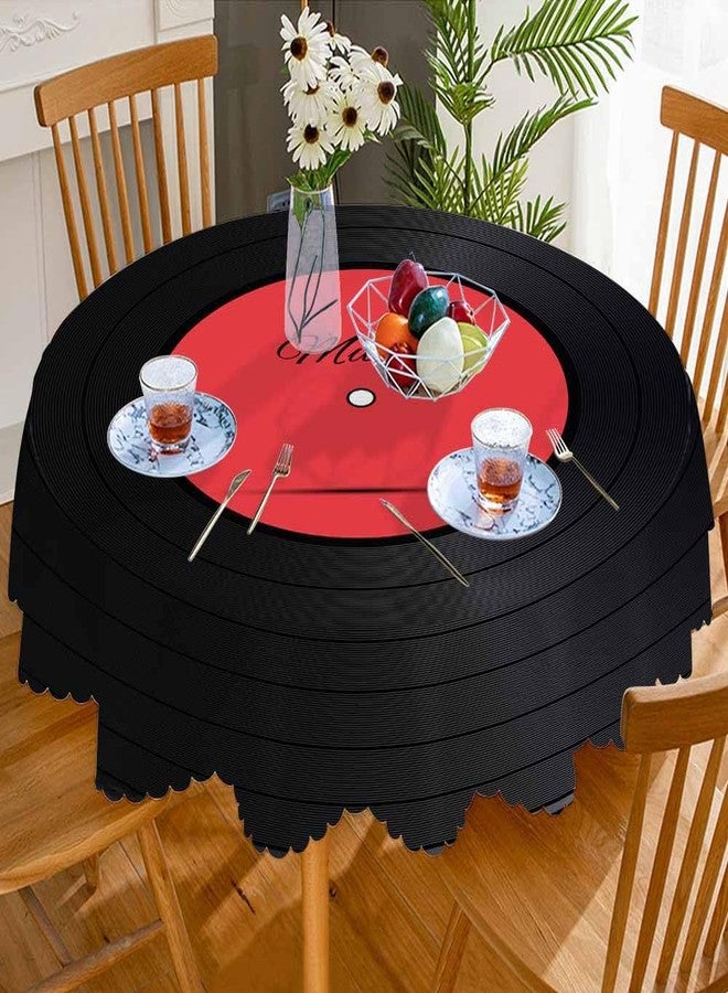 AOYEGO Vinyl Record Round Tablecloth 60 Inch Music Disk Modern Classic Table Cloth Polyester Tablecloths for Home Decor, Parties, Picnic - Image 3