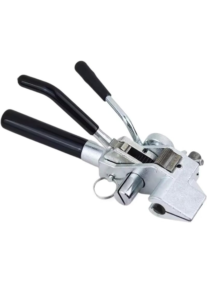 Rubik Steel Strapping Tensioner Tool for 8mm-25mm Width & 1mm or Less Thickness, Heavy Duty Tensioner & Cutting for Steel Banding Packaging (Black/Silver) - Image 1