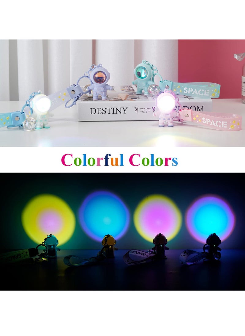 SYOSI Astronaut Keychain Space Keychains with Cartoon Sunset Atmosphere Light Cute Kawaii Anime Cool Keychains for Backpacks Cool and Shiny for Couples Students White-Collar Workers Purple  - Image 4