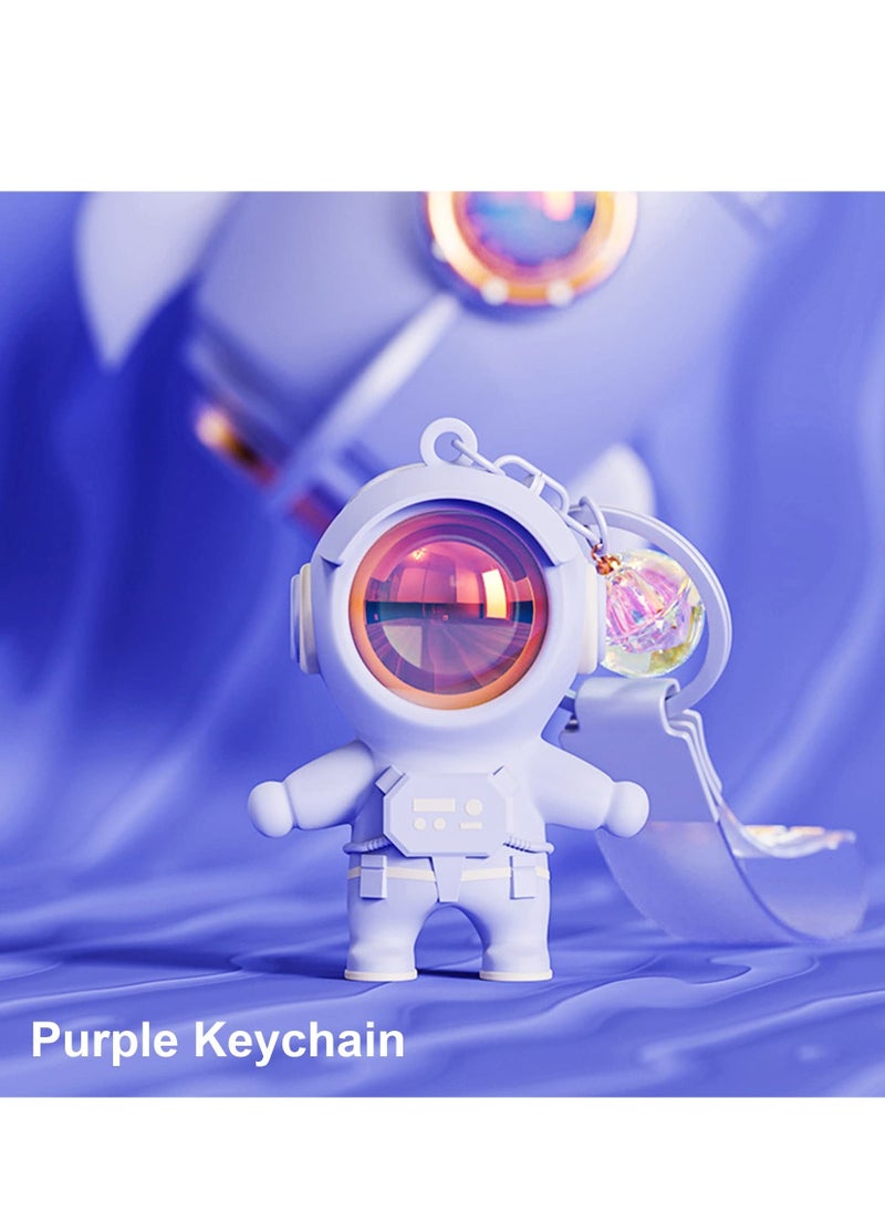 SYOSI Astronaut Keychain Space Keychains with Cartoon Sunset Atmosphere Light Cute Kawaii Anime Cool Keychains for Backpacks Cool and Shiny for Couples Students White-Collar Workers Purple  - Image 2