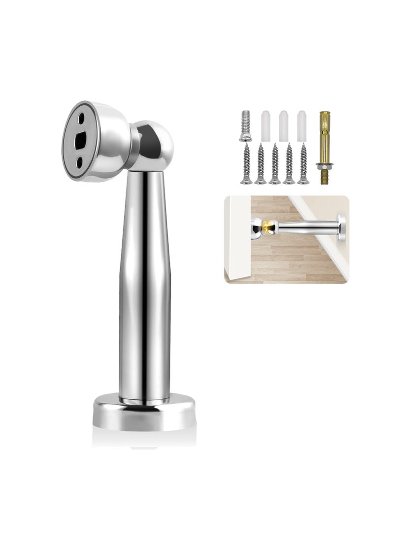 SYOSI Magnetic Door Stop Chrome Stopper Stainless Steel Holder Catch 7.3 Inch Tall Doorstop Floor Wall Mounted Heavy Duty Stoppers 1 Pack  - Image 1
