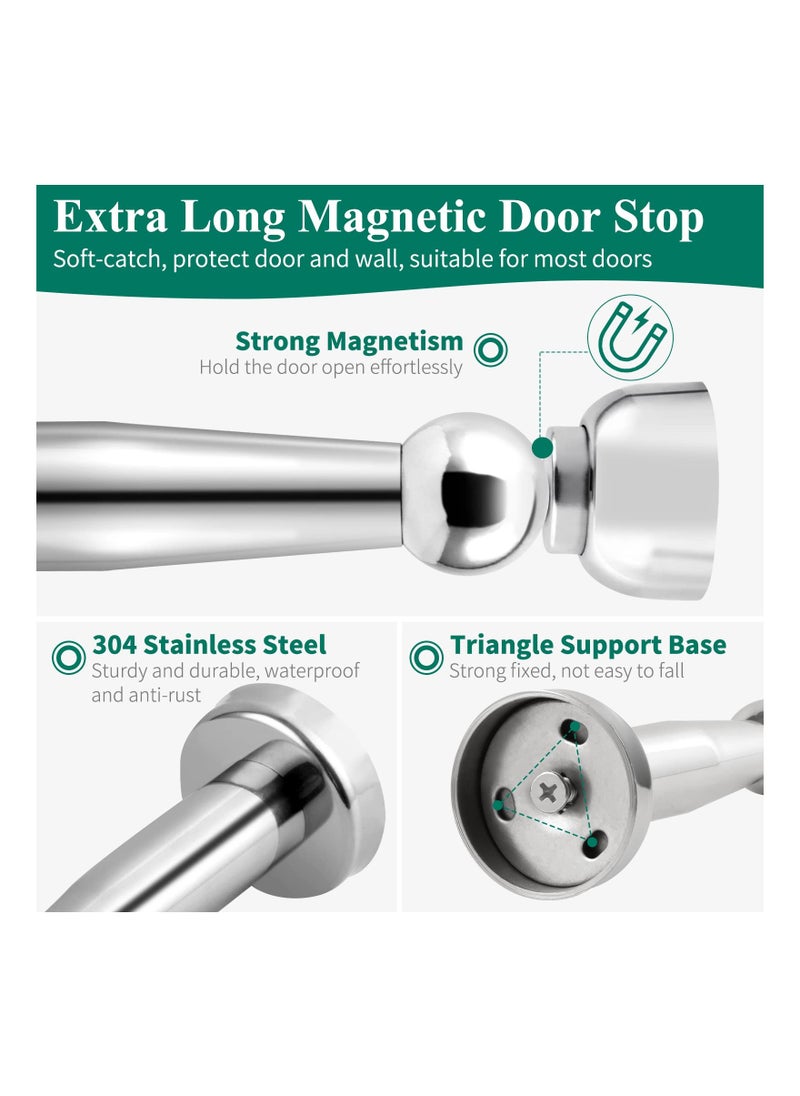 SYOSI Magnetic Door Stop Chrome Stopper Stainless Steel Holder Catch 7.3 Inch Tall Doorstop Floor Wall Mounted Heavy Duty Stoppers 1 Pack  - Image 5