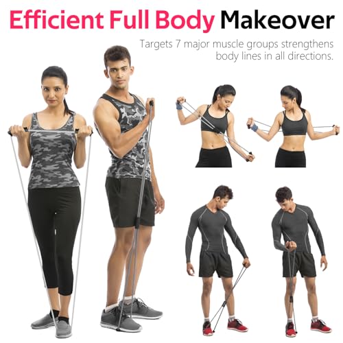 RENRANRING Resistance Bands, Figure 8 Fitness Exercise Bands with Handles - 8 Shaped Resistance Bands of 3 for Arm and Shoulder Stretch, Rope 8 Word Elastic for Women and Men - Image 5