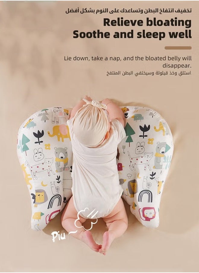 الدليبن وسائد الرضاعة الطبيعية للرضاعة الطبيعية، وسادة دعم الرضاعة متعددة الوظائف، مع غطاء قطني قابل للإزالة، مائلة بزاوية 30 درجة، تمنح الأم والطفل مزيدًا من الدعم （متعدد الألوان ب)  - Image 5
