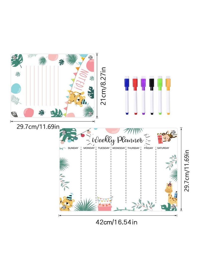 Magnetic Transparent Acrylic Week Plan Memo Message Board Erasable Magnetic Refrigerator Sticker - Image 1