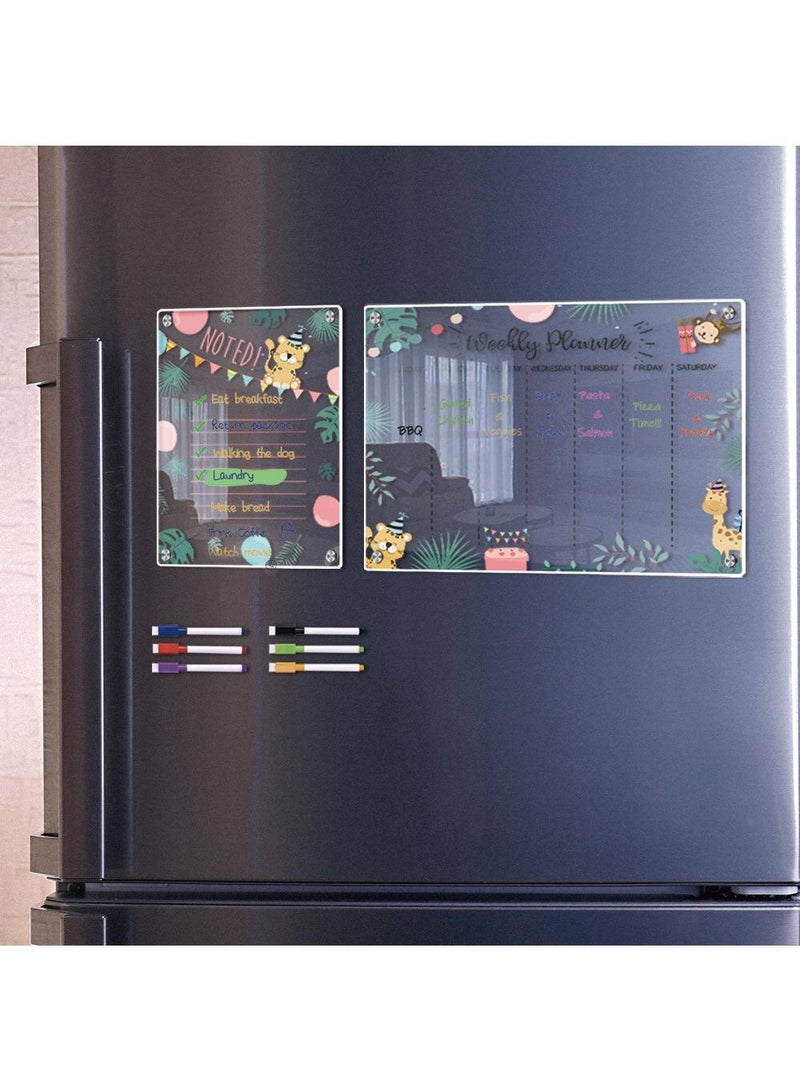 Magnetic Transparent Acrylic Week Plan Memo Message Board Erasable Magnetic Refrigerator Sticker - Image 2
