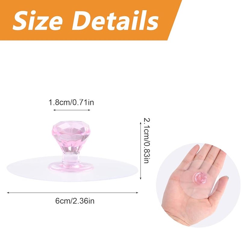 خطافات أكريليك لاصقة متعددة الألوان 16 قطعة على شكل ماسي 6 سم حامل مناشف بدون حفر للأبواب والخزائن - Image 3