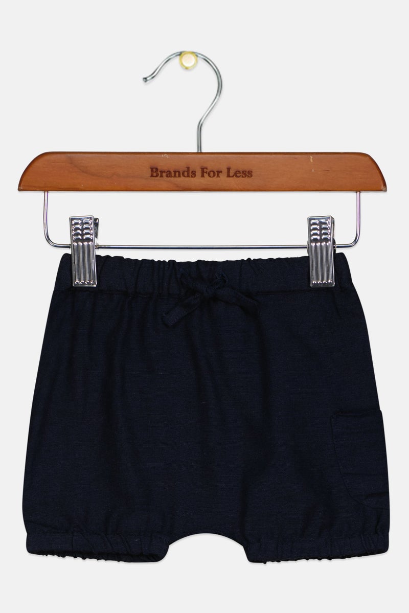 NAME IT Toddlers Boy Solid Basic Shorts, Navy - Image 1