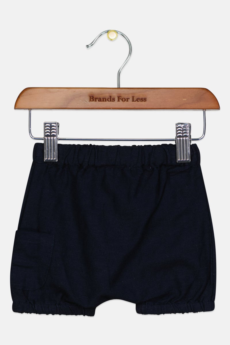 NAME IT Toddlers Boy Solid Basic Shorts, Navy - Image 2