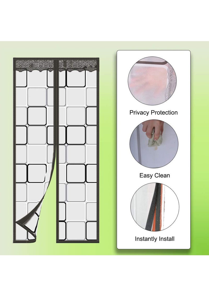 KASTWAVE ستارة باب معزولة، شاشة مغناطيسية للباب، ستارة تغلق تلقائيًا ضد الذباب والآفات، للباحة، المطبخ، غرفة النوم، غرفة مكيف الهواء (36 x 82 بوصة، رمادي) - Image 4